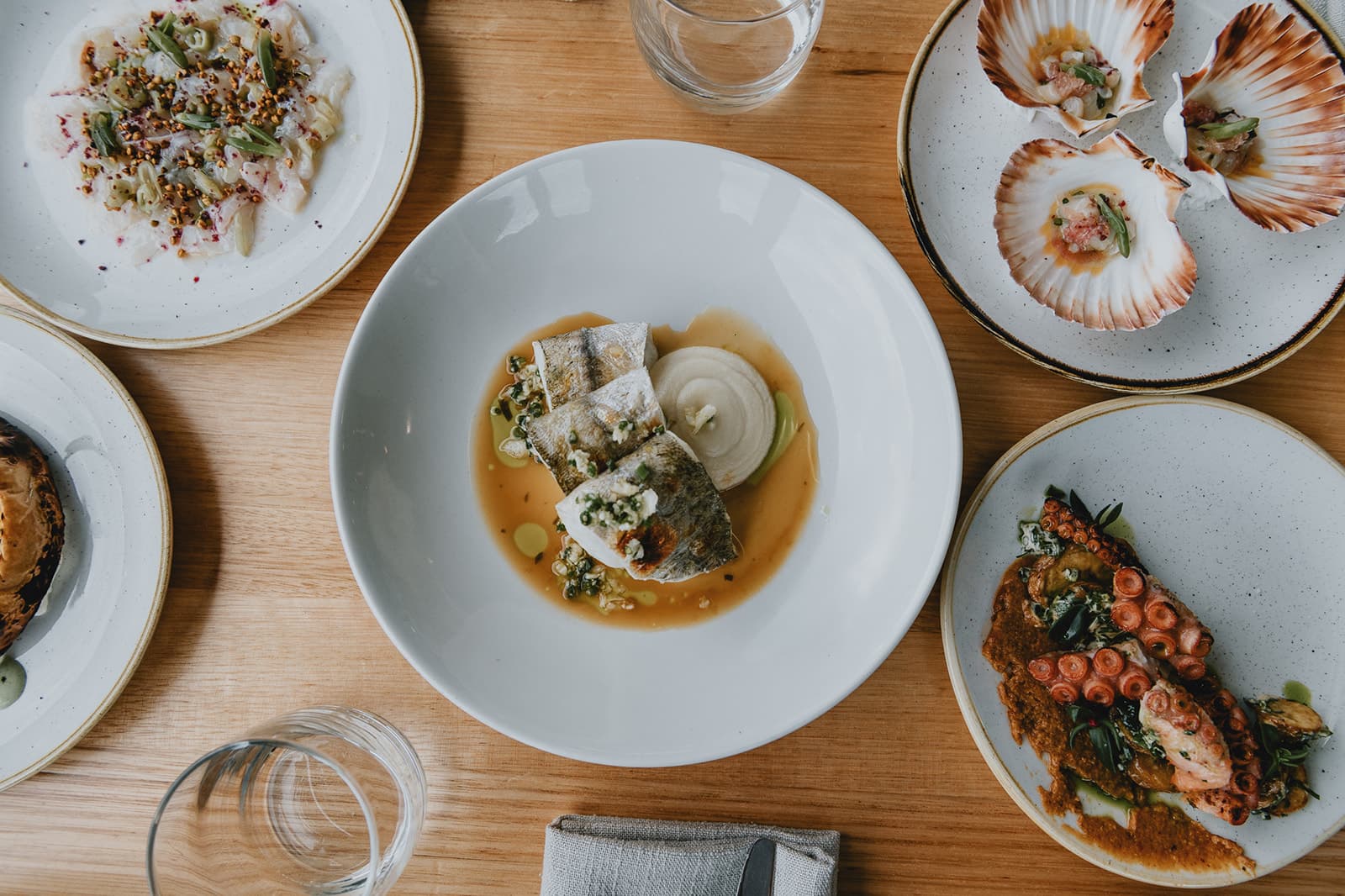Table spread at Sodafish