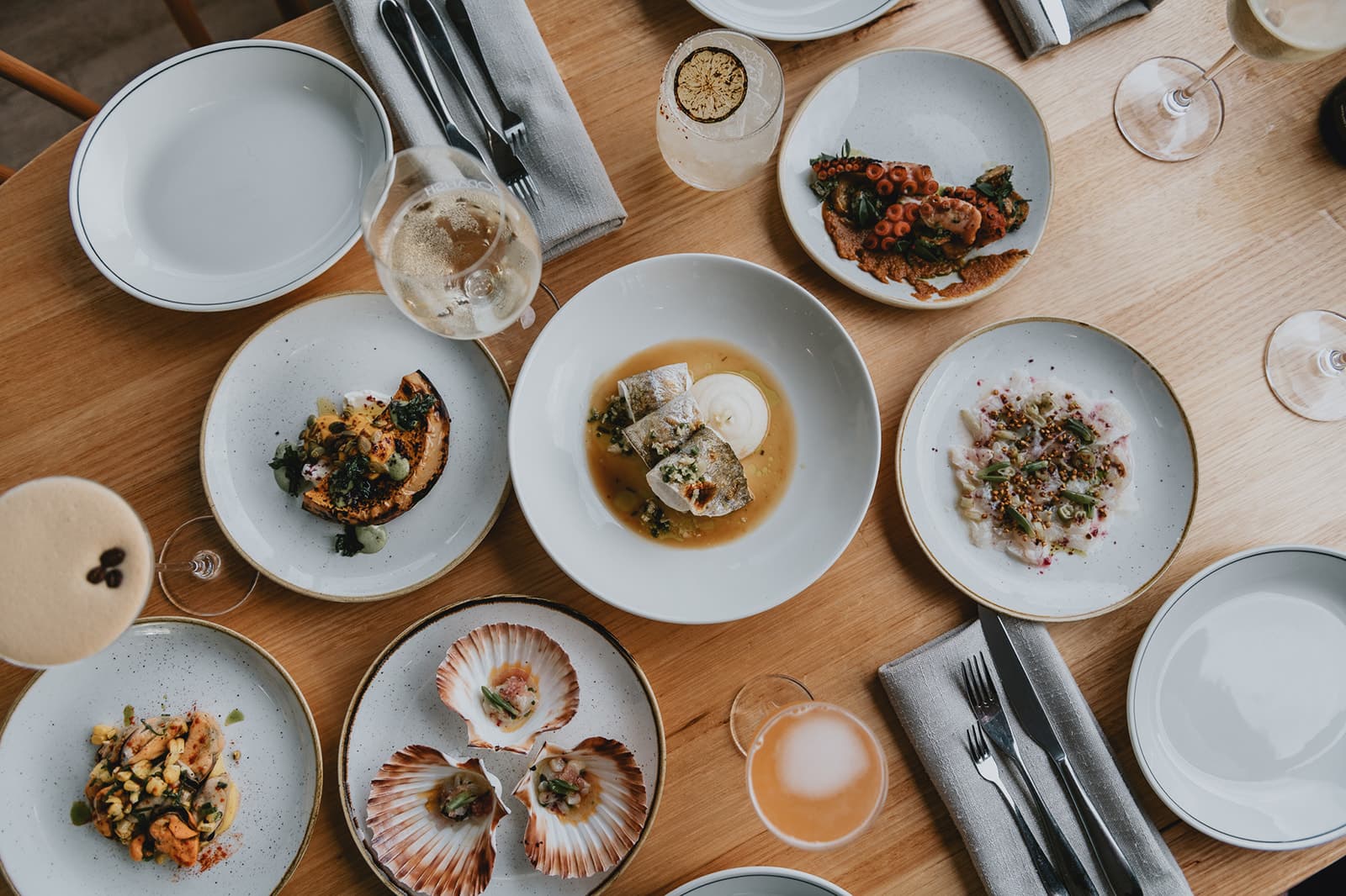 Overhead table spread at Sodafish